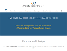 Tablet Screenshot of anxietyreliefproject.com